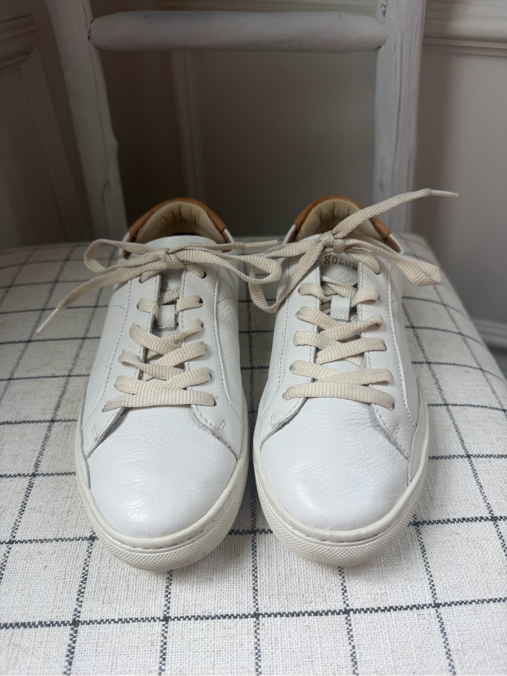 Soludos White Ibiza classic Leather Sneakers - Picture 2 of 6